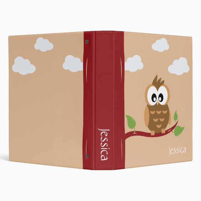 Cute Animals Owl Binder (Background)