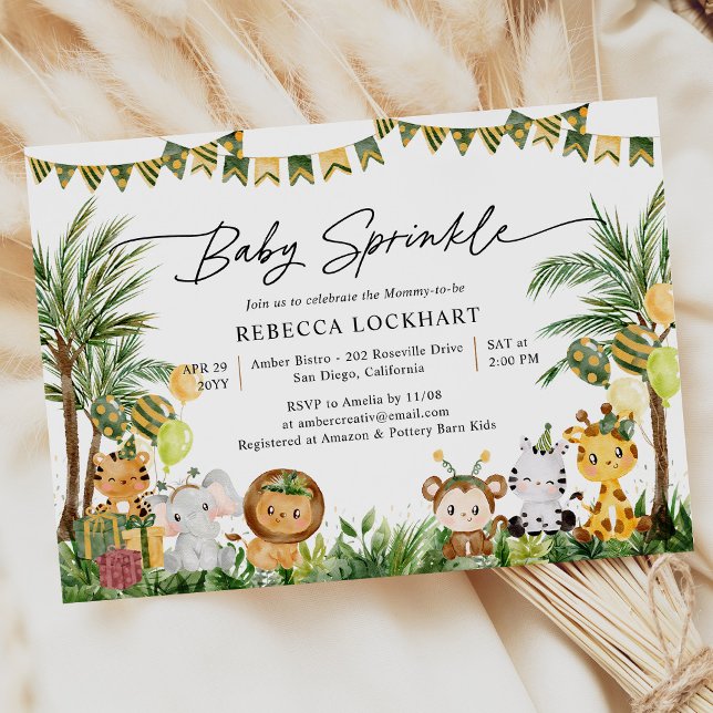 Cute Animals Party Baby Sprinkle  Invitation (Creator Uploaded)