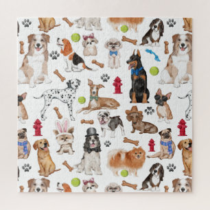 Cute Animals Pattern Design  Jigsaw Puzzle