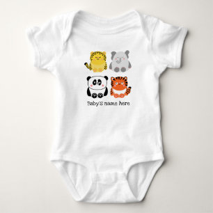 Cute animals personalised baby bodysuit