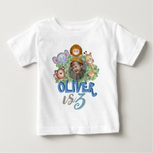 Cute animals photo frame trrain theme baby T-Shirt