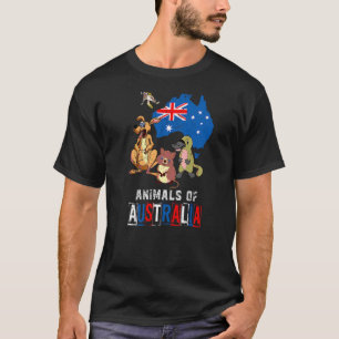 Cute Animals Platypus Quokka Sugar Glider Kangaroo T-Shirt