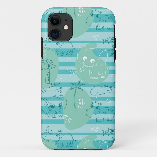 Cute animals playing with water 1 Case-Mate iPhone case (Back)