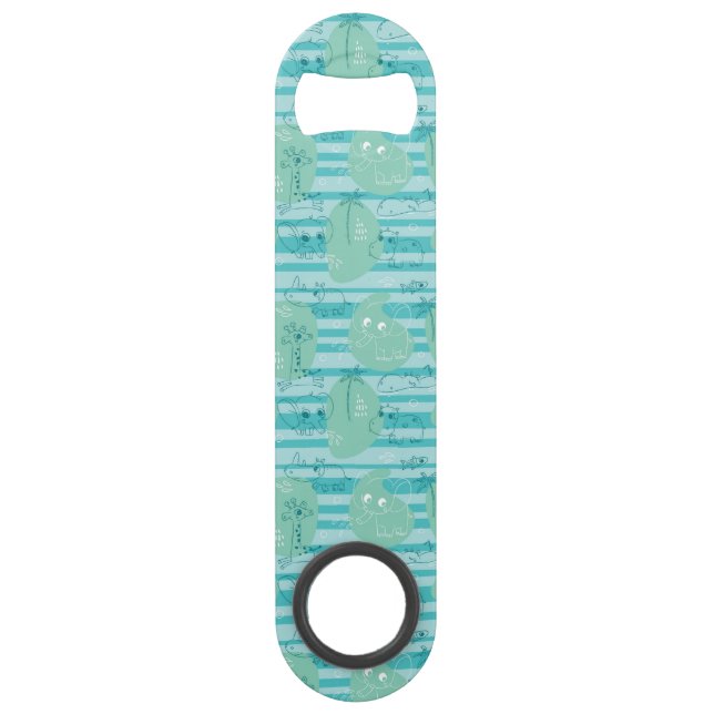 Cute animals playing with water 1 speed bottle opener (Front)