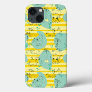 Cute animals playing with water 2 iPhone 13 case