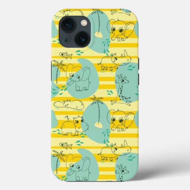 Cute animals playing with water 2 Case-Mate iPhone case (Back)