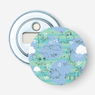 Cute animals playing with water 3 bottle opener
