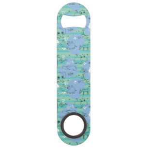 Cute animals playing with water 3 speed bottle opener