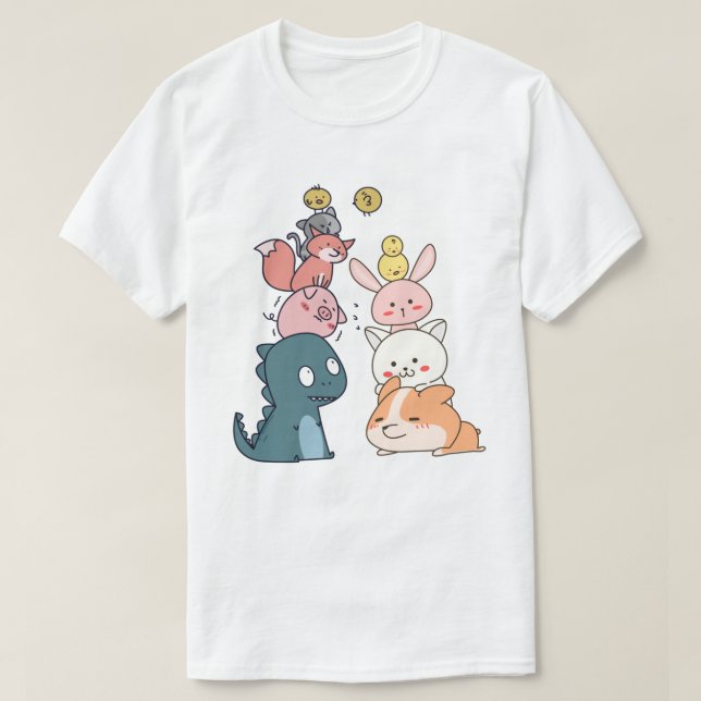 Cute Animals T-Shirt (Design Front)