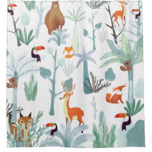 Cute animals: tropical forest doodle.
