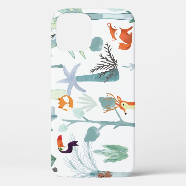 Cute animals: tropical forest doodle. Case-Mate iPhone case (Back)