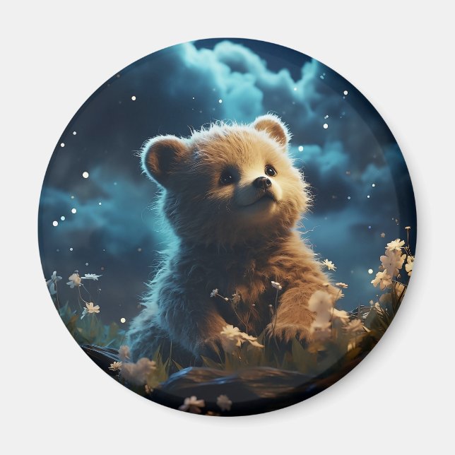 Cute animals under the starry sky magnet (Front)