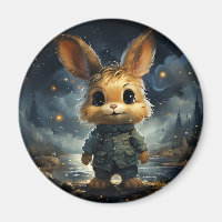 Cute animals under the starry sky