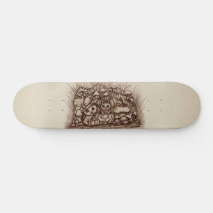 Cute Animals waiting for Halloween Skateboard