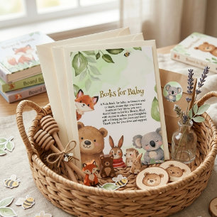 Cute Animals Watercolor Woodland Baby Shower Enclosure Card