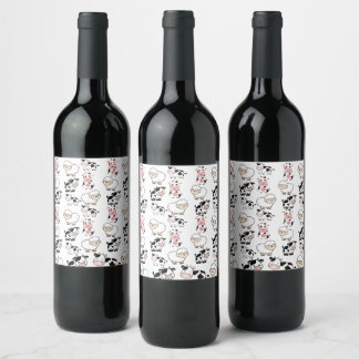 cute animals wine label