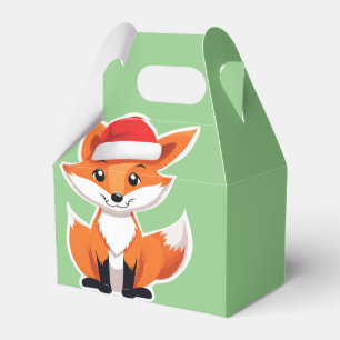 Cute animals winter Fox Santa Christmas   Favor Box
