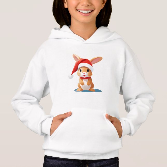 Cute animals winter rabbit Santa Christmas   (Front)