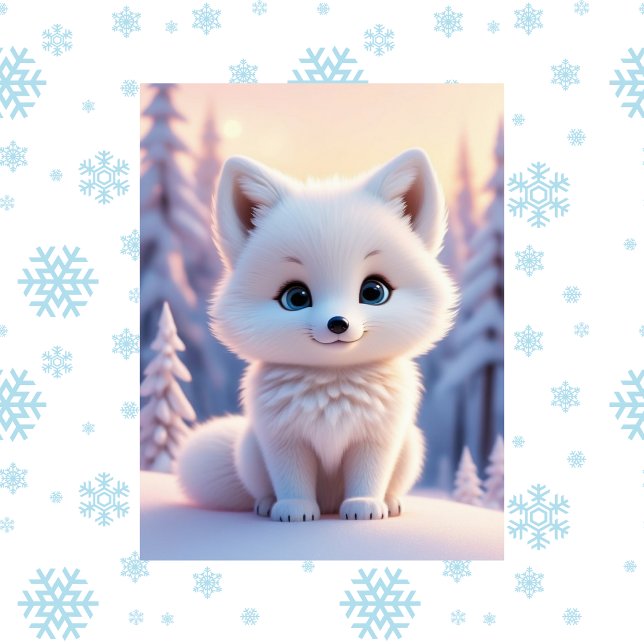 Cute animals, winter, White Fox, Postcrossing  Postcard (Creator Uploaded)
