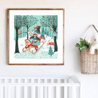 Cute Animals Winter Wonder Woodland Forest Girls