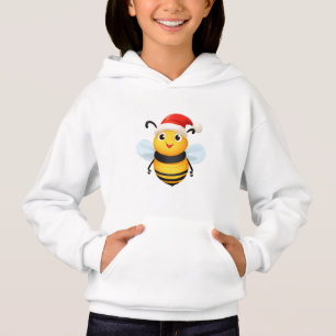 Cute animals winter yellow BEE Santa Christmas