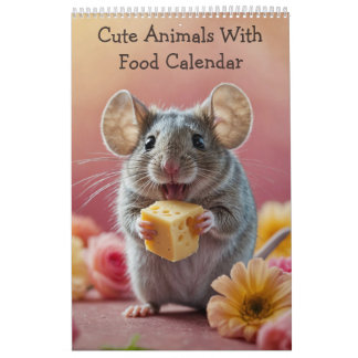 Cute Animals With Food 2025 Calendar