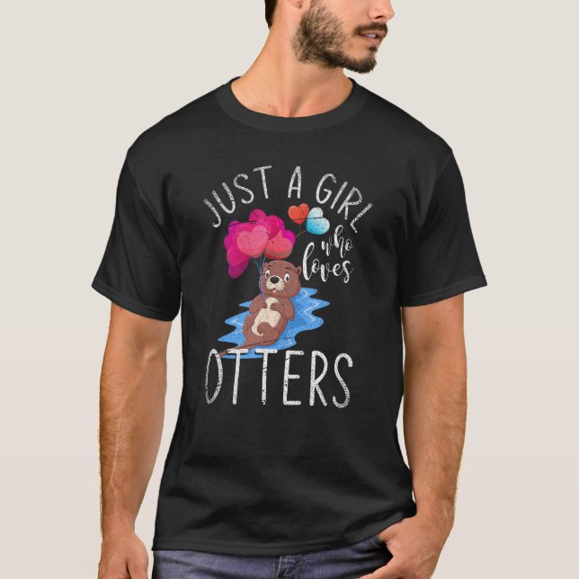 Cute Animals Women Girls Kids Otter T-Shirt (Front)