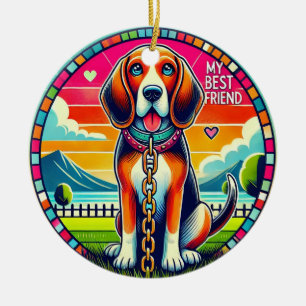 Cute Animated Dog Ceramic Ornament
