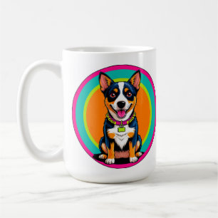 Cute Animated Dog with Collar Coffee Mug