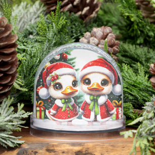 Cute Animated Ducks Snow Globe