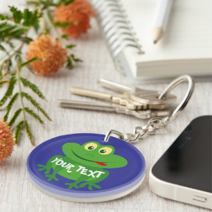 Cute animated green frog cartoon keychain gift