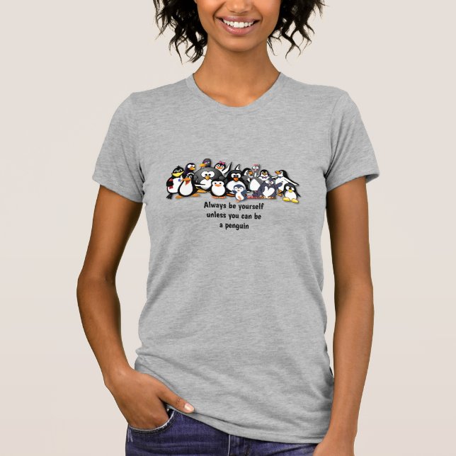 Cute animated penguins T-Shirt (Front)