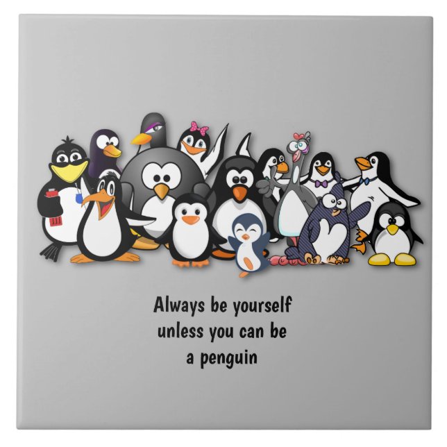Cute animated penguins tile (Front)