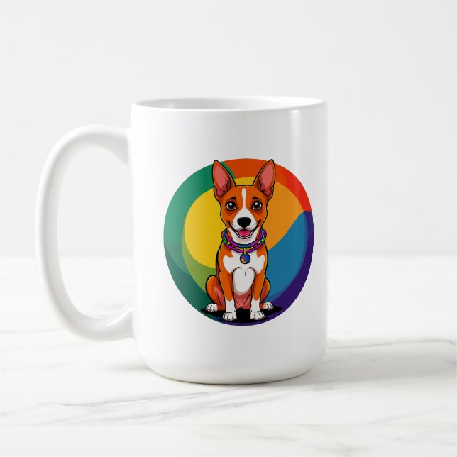 Cute Animated Puppy with Collar Coffee Mug (Left)