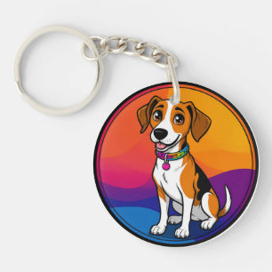Cute Animated Puppy with Collar Keychain