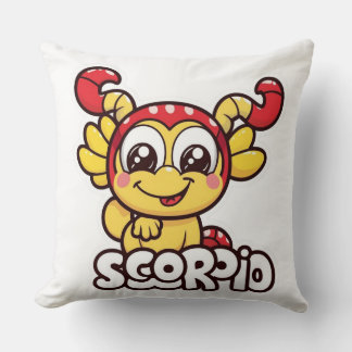 Cute Animated Scorpio Zodiac Design Throw Pillow