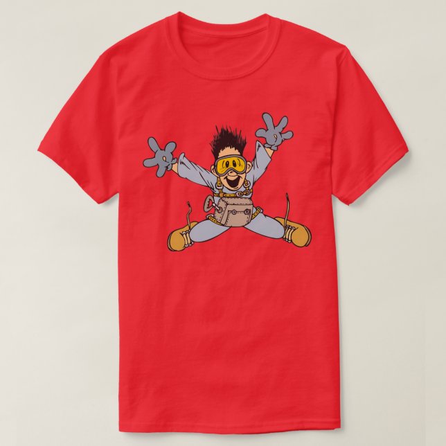 Cute animated skydiver 3d design T-Shirt (Design Front)