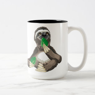 Cute animated Sloth Two-Tone Coffee Mug