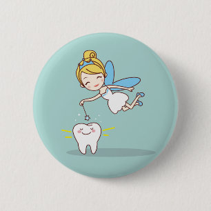 Cute animated tooth Fairy 2 Inch Round Button