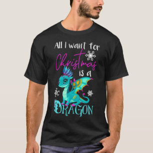 Cute Anime All I Want For Christmas is a Dragon Pi T-Shirt