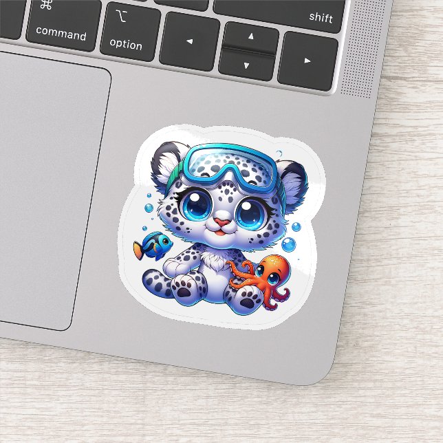 Cute Anime Big Cat Stickers Kawaii Stickers Ocean (Détail)