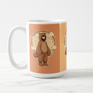 Cute Anime Boy in Bear Coffee Mug