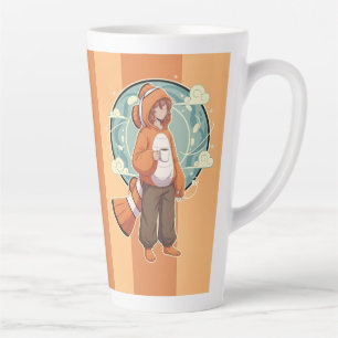 Cute Anime Boy in Clownfish Costume drinking Coffe Latte Mug