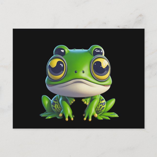 Cute Anime Cartoon Frog Postcard (Front)
