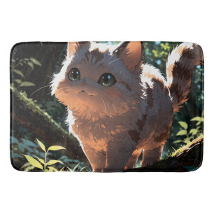 Cute anime cat bath mat