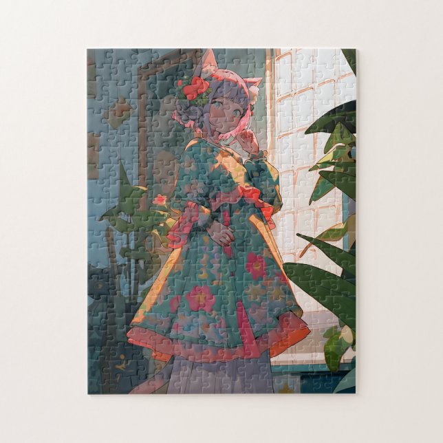 Cute Anime Catgirl Jigsaw Puzzle (Vertical)