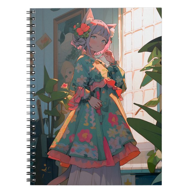 Cute Anime Catgirl Notebook (Front)