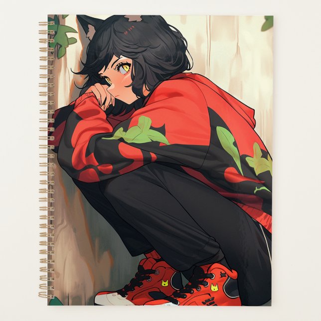Cute Anime Catgirl Planner (Front)