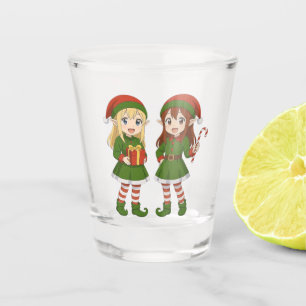 Cute anime Christmas elves Sweatshirt Shot Glass