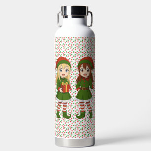 Cute anime Christmas elves Sweatshirt Water Bottle